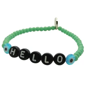 Hello Greeting Alphabet Glass Bead Bracelet