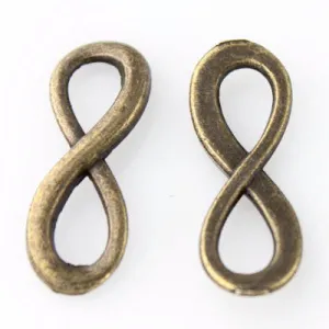 Infinity Shape Link or Charm - Antique Bronze