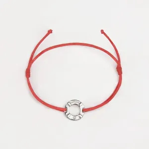 KEFLAVIK Mens Womens Buoy Charm String Friendship Bracelets Love His and Hers For Men and Women Silver Red