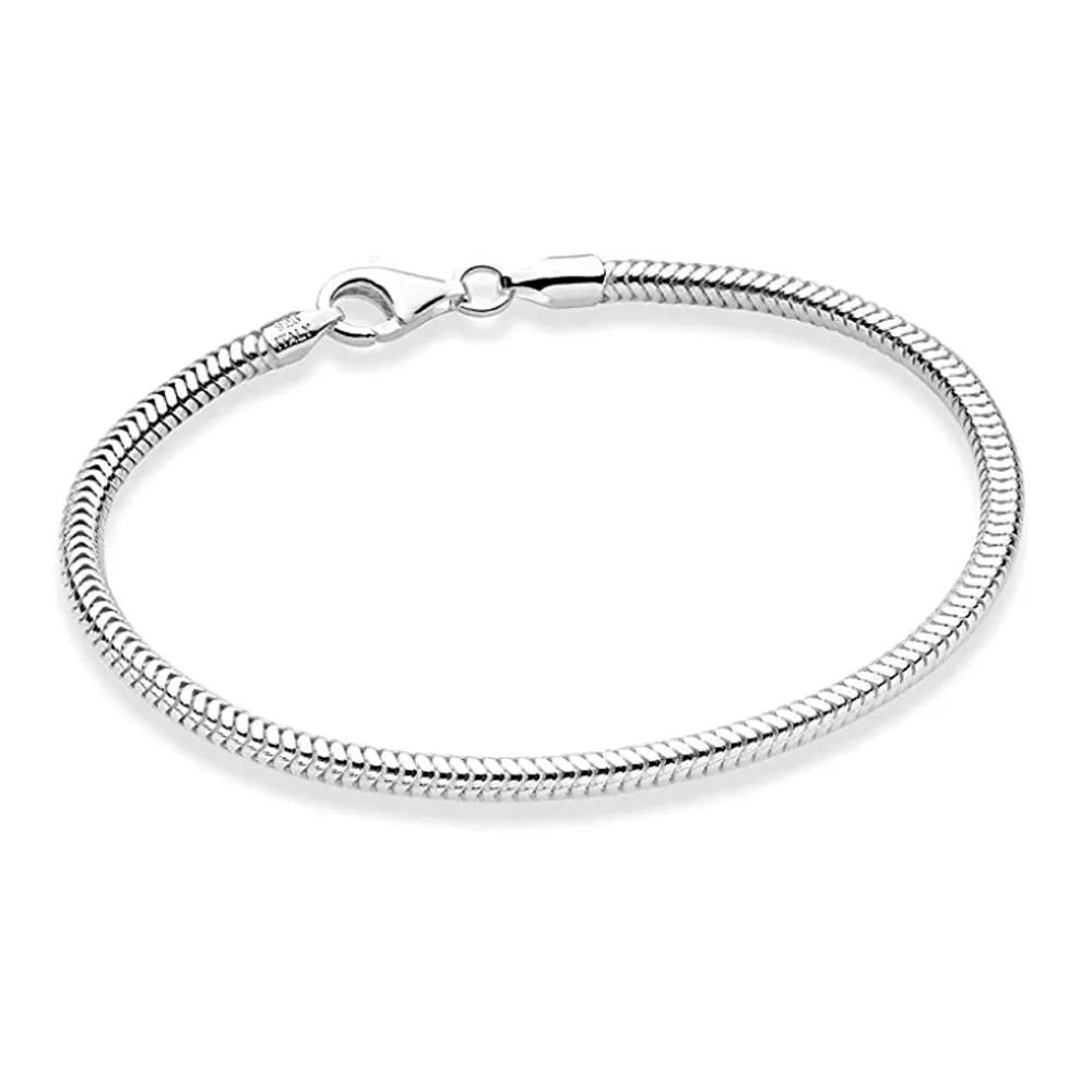 Men's Italian 3.3mm Snake Chain Bracelet | 925 Sterling Silver for Men & Women