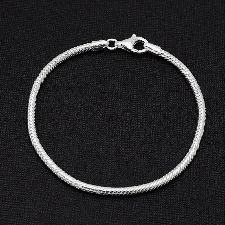 Men's Italian 3.3mm Snake Chain Bracelet | 925 Sterling Silver for Men & Women