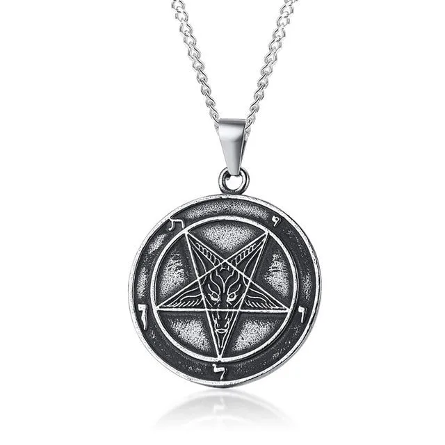 Mens's Necklace Stainless Steel Gold Color The Seals Of The Seven Archangels Sigil Pendant Haniel Michael Gabriel Sign