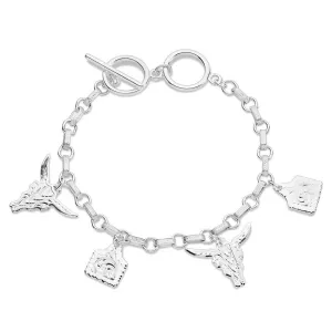 Montana Silversmiths Longhorn & Tags Charm Bracelet BC5835