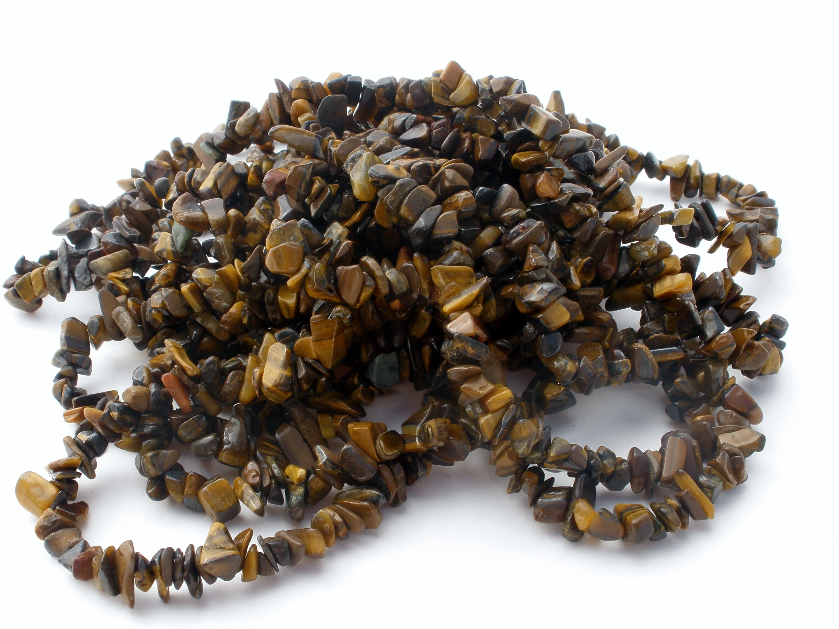 Multi Strand Tigers Eye Nugget Bead Necklace