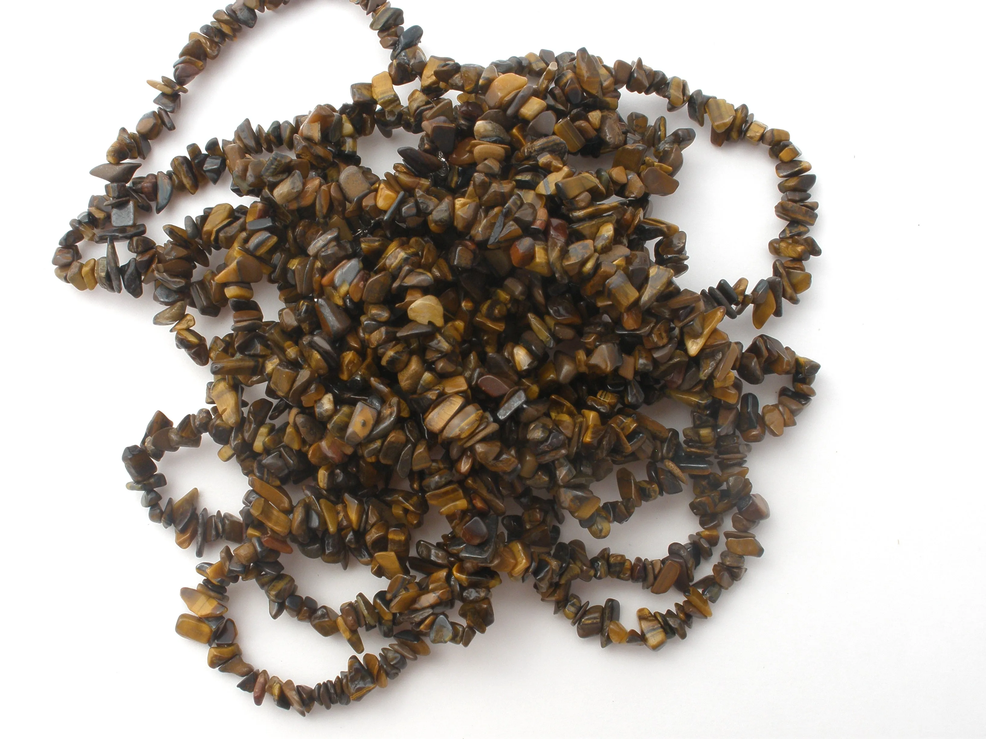 Multi Strand Tigers Eye Nugget Bead Necklace