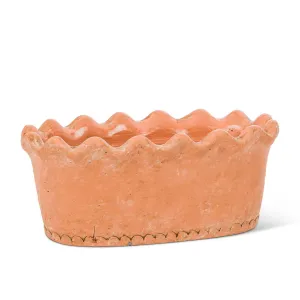 Oval Ruffled Planter - Large 4"H