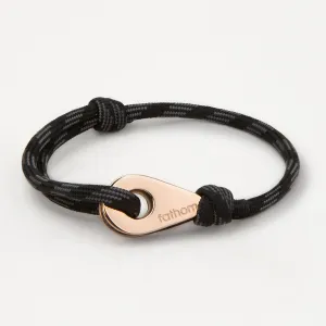 PATAHOLM Mens Womens Thimble Charm Bracelets Paracord Rope Wristbands Black Grey  Rose Gold