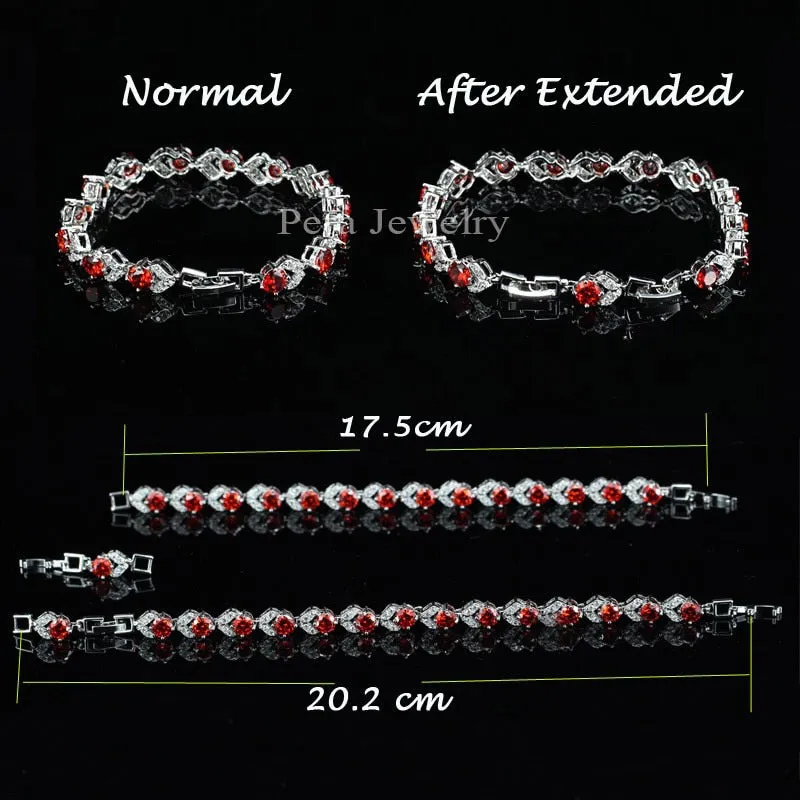 Pera Unique Design Olive Green Cubic Zirconia Stone Silver Color Jewelry Fashion Women Party Charm Link Bracelets for Gift B096