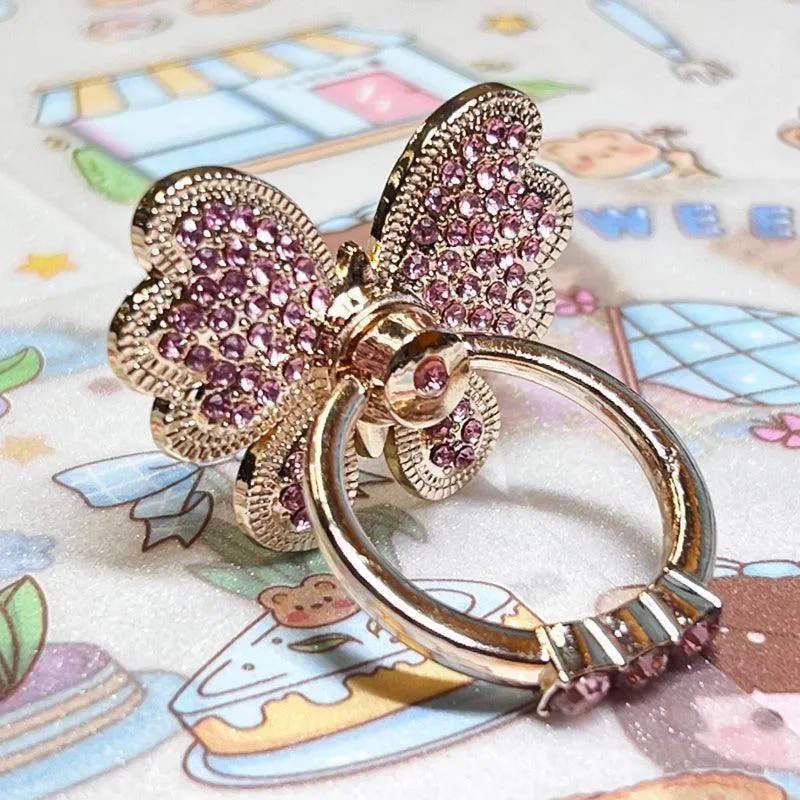 Rotating Butterfly Finger Ring Stand Holder For Cell Phone