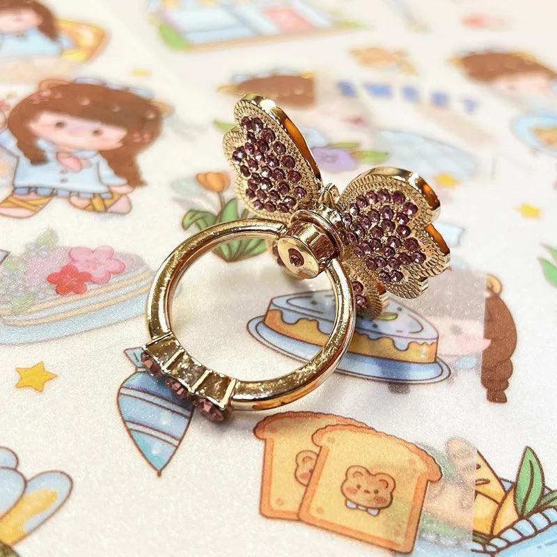 Rotating Butterfly Finger Ring Stand Holder For Cell Phone