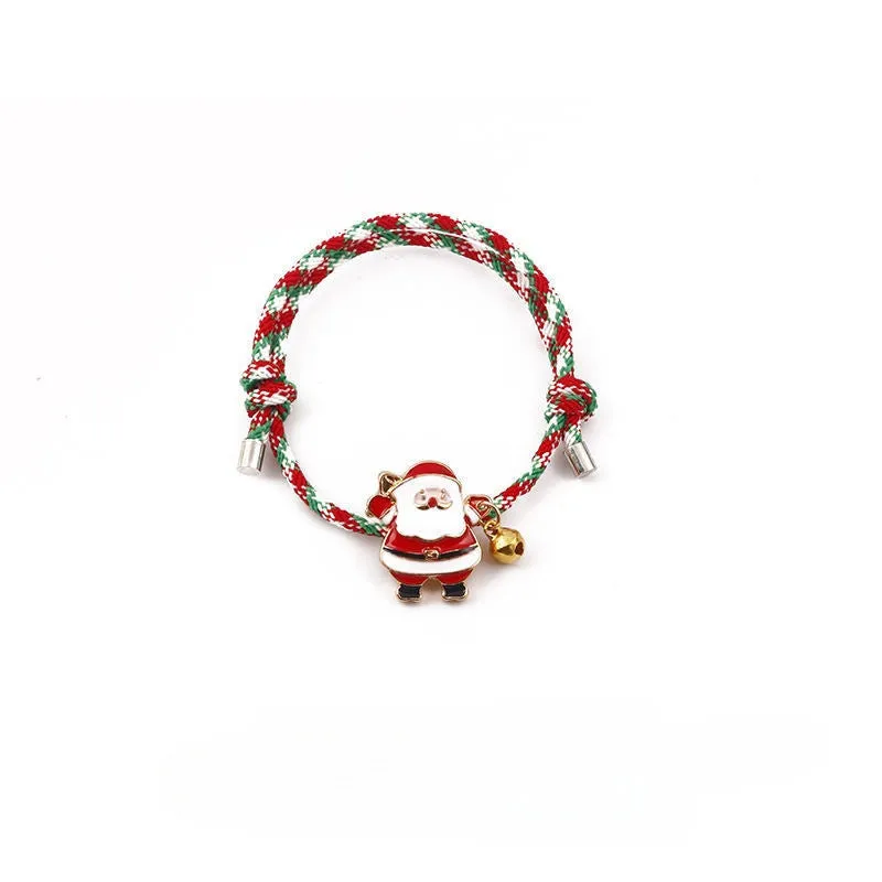 Sisslia Christmas Gift Knitting Couples Adjustable 2024 New Cartoon Cute Snowman Elk Bracelet for Woman