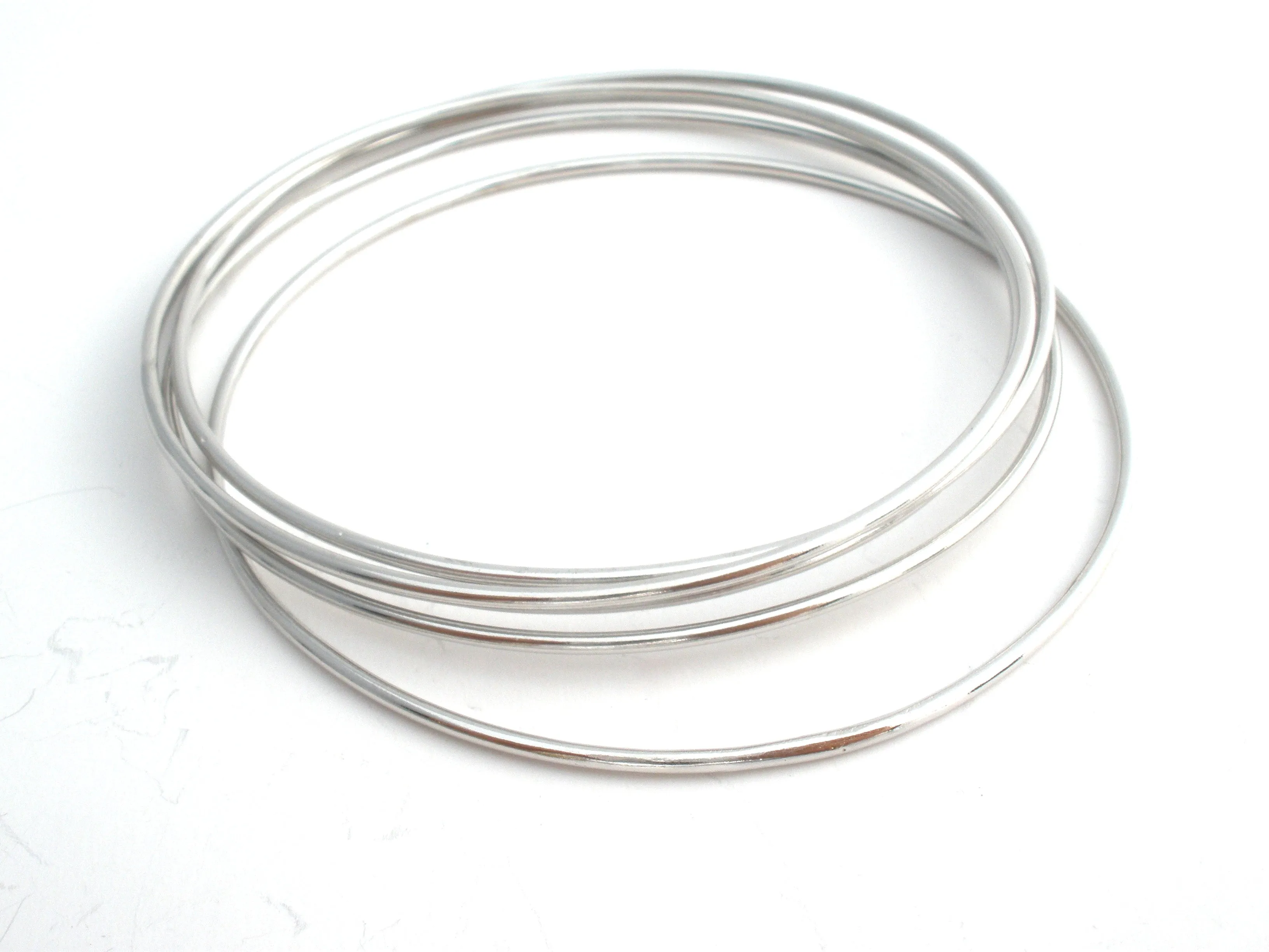 Sterling Silver Bangle Bracelets Set of 5