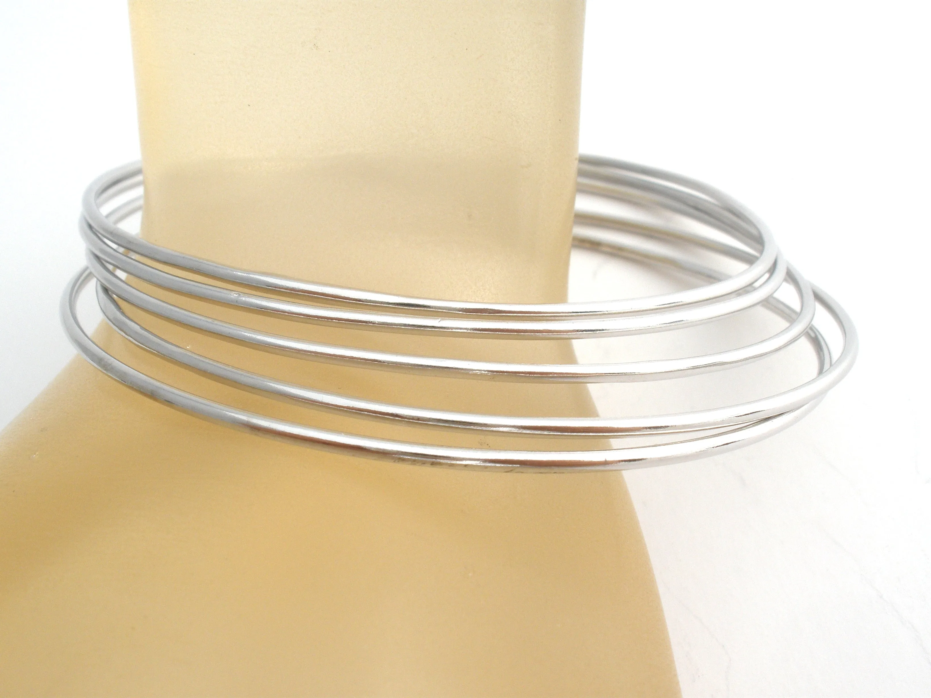 Sterling Silver Bangle Bracelets Set of 5