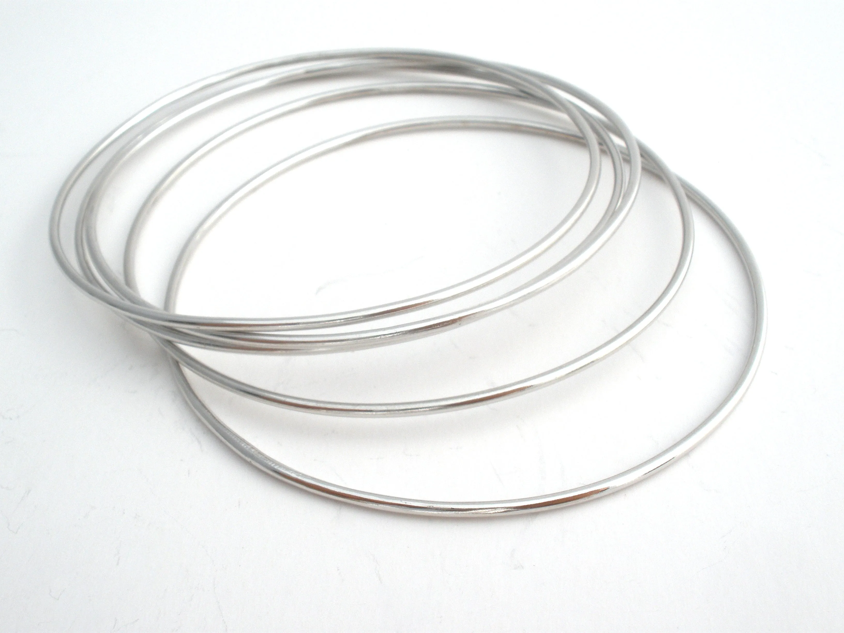 Sterling Silver Bangle Bracelets Set of 5