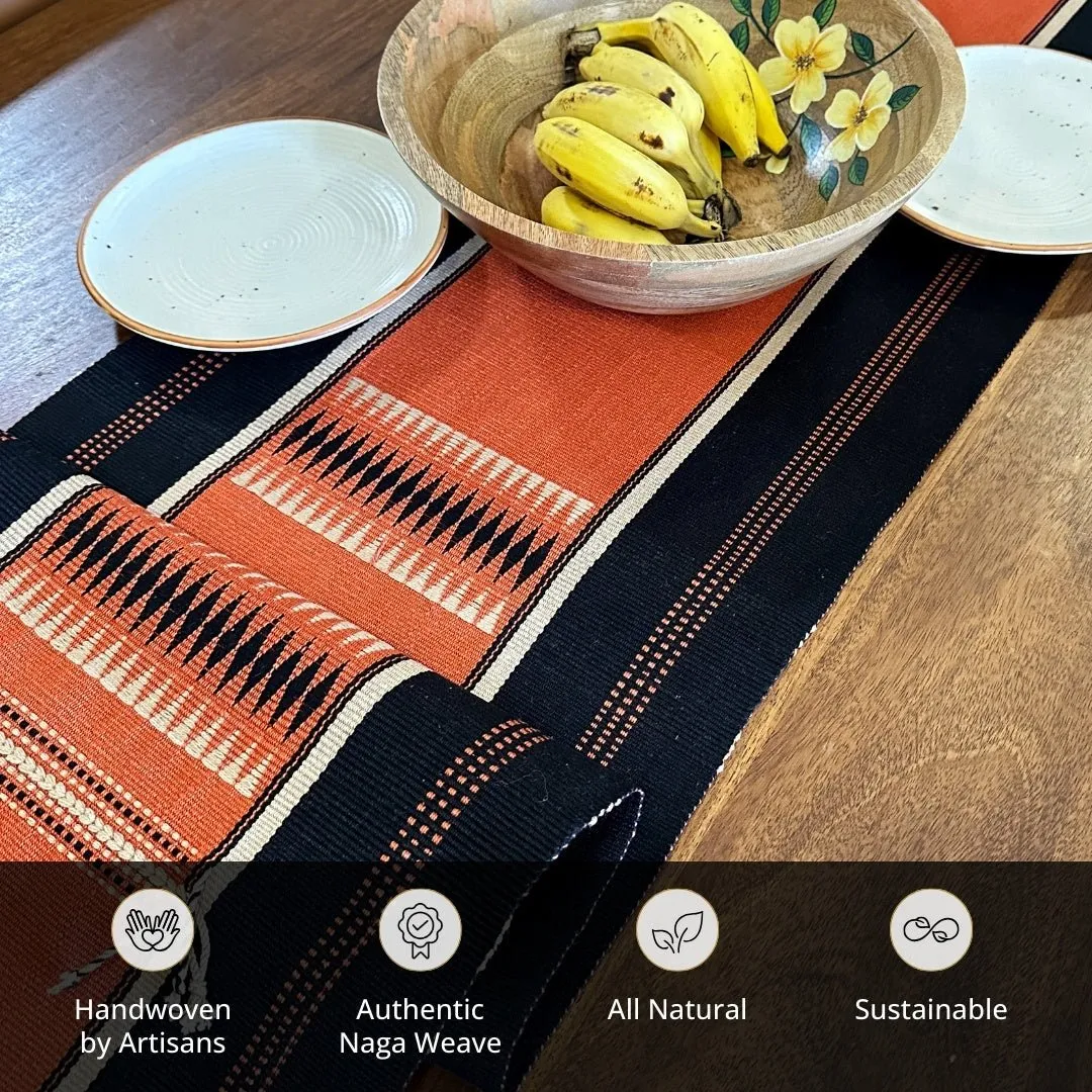 Tangerine Striped Handwoven Table Runner