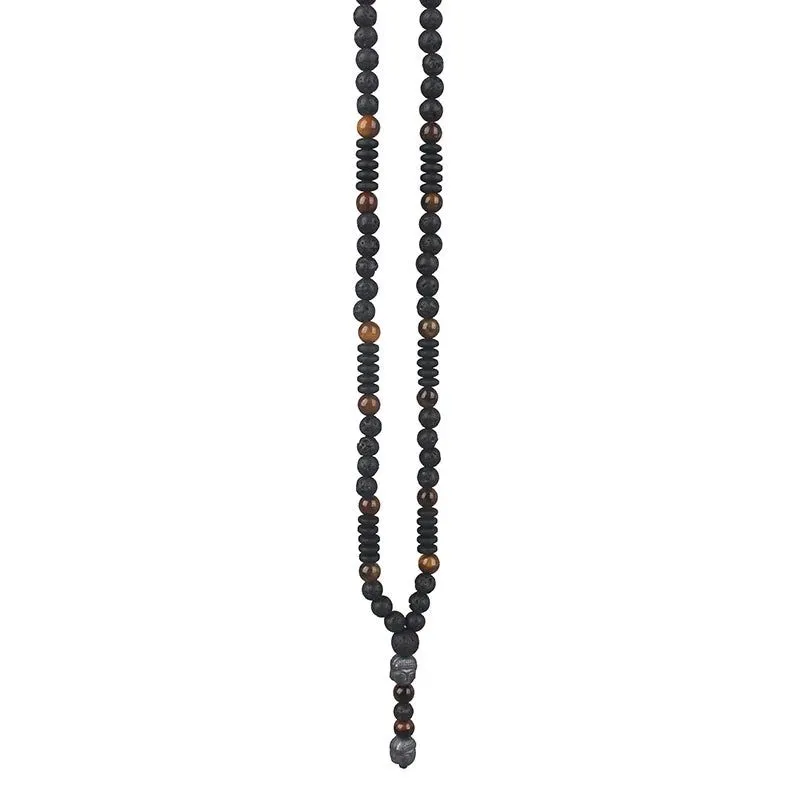 Tiger's Obsidian 108 Mala Beads Necklace