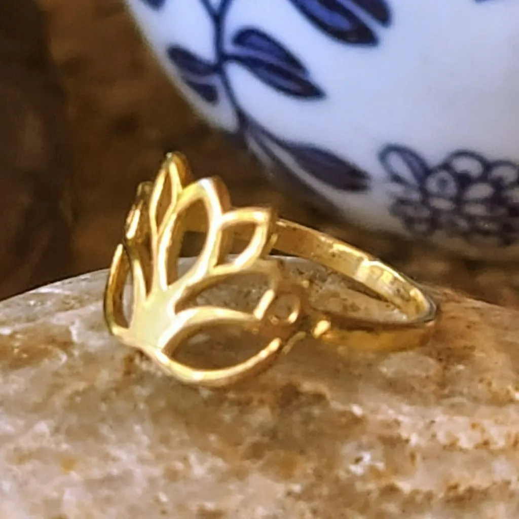 VERMEIL / 925 GOLD LOTUS RING