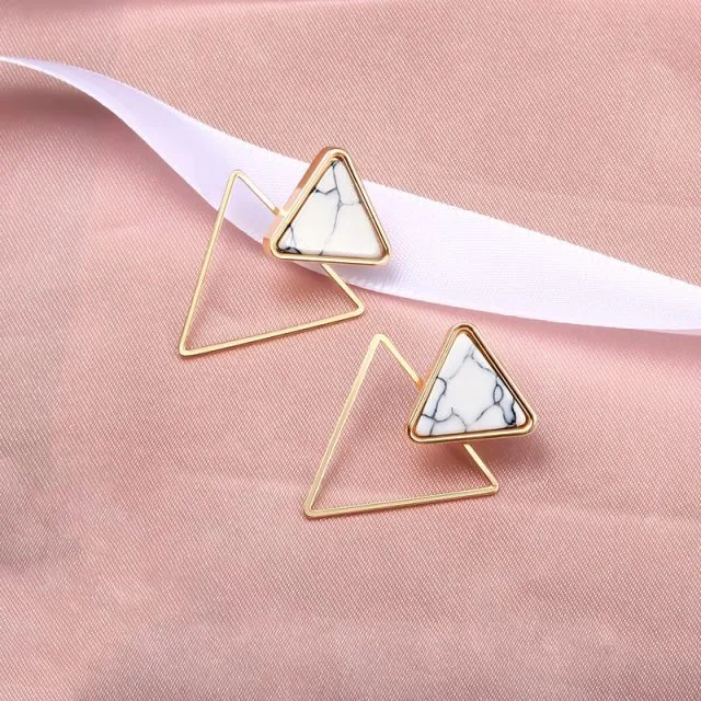 X&P New Fashion Round Dangle Drop Korean Earrings For Women Geometric Round Heart Gold Earring Wedding 2021 kolczyki Jewelry