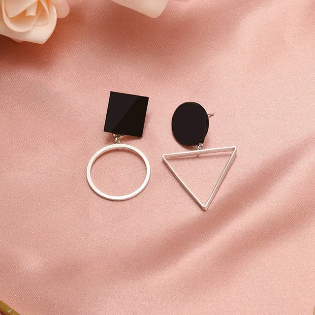 X&P New Fashion Round Dangle Drop Korean Earrings For Women Geometric Round Heart Gold Earring Wedding 2021 kolczyki Jewelry