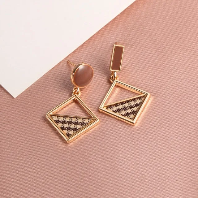 X&P New Fashion Round Dangle Drop Korean Earrings For Women Geometric Round Heart Gold Earring Wedding 2021 kolczyki Jewelry