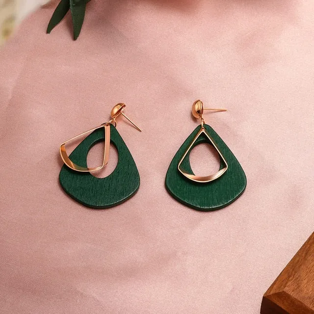 X&P New Fashion Round Dangle Drop Korean Earrings For Women Geometric Round Heart Gold Earring Wedding 2021 kolczyki Jewelry